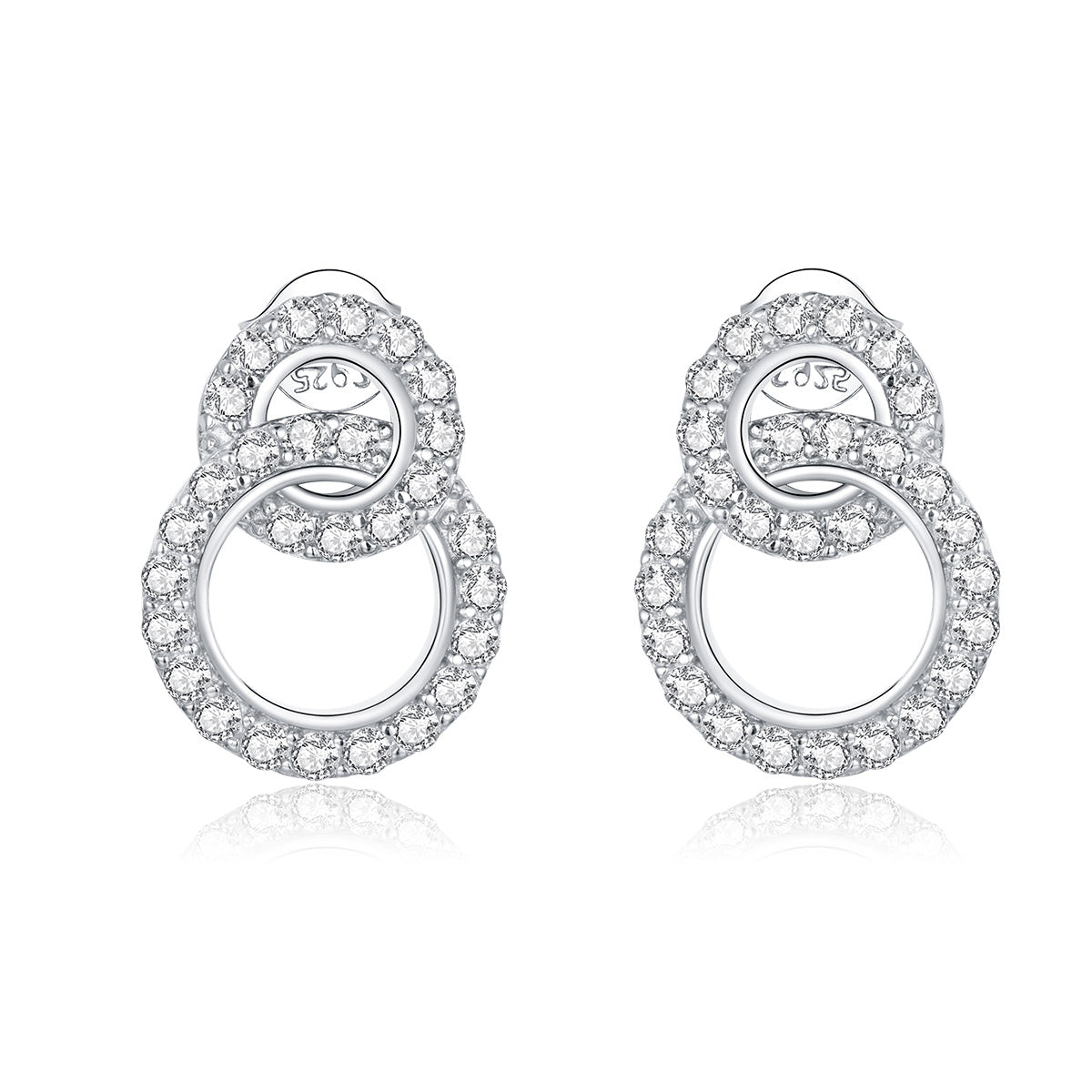 CZ Double Circle Earrings