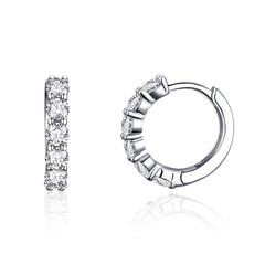 CZ Silver Hoop Earrings