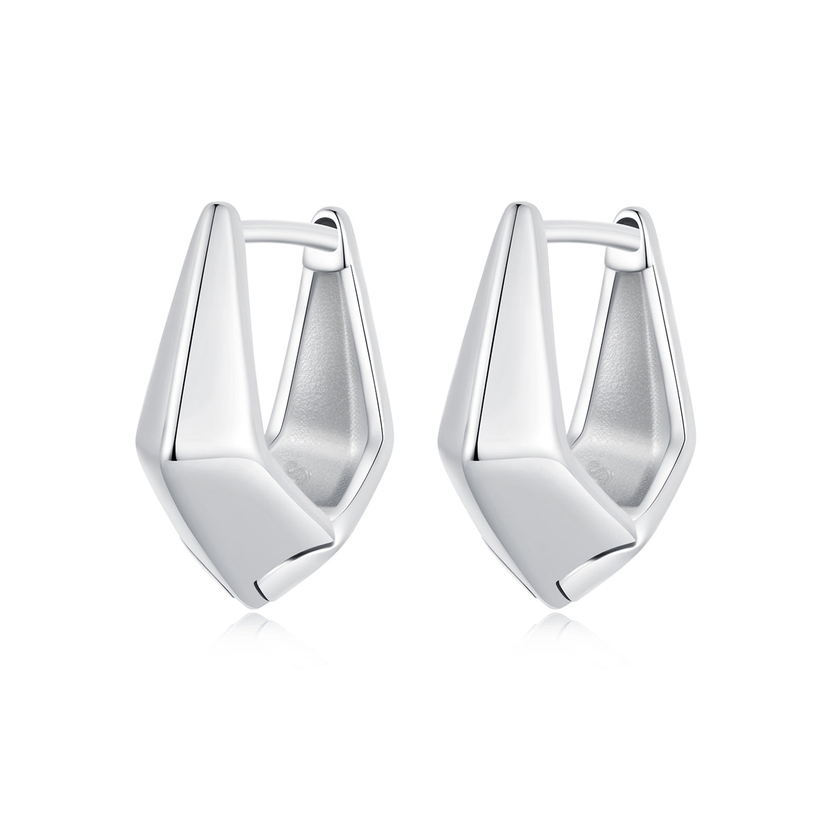 Chunky Angular Hoop Earrings