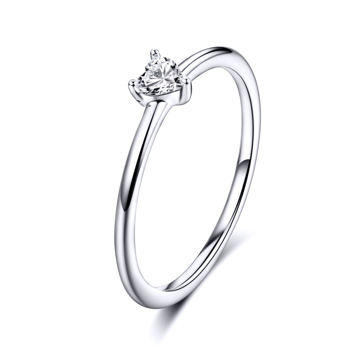 Silver Heart CZ Ring