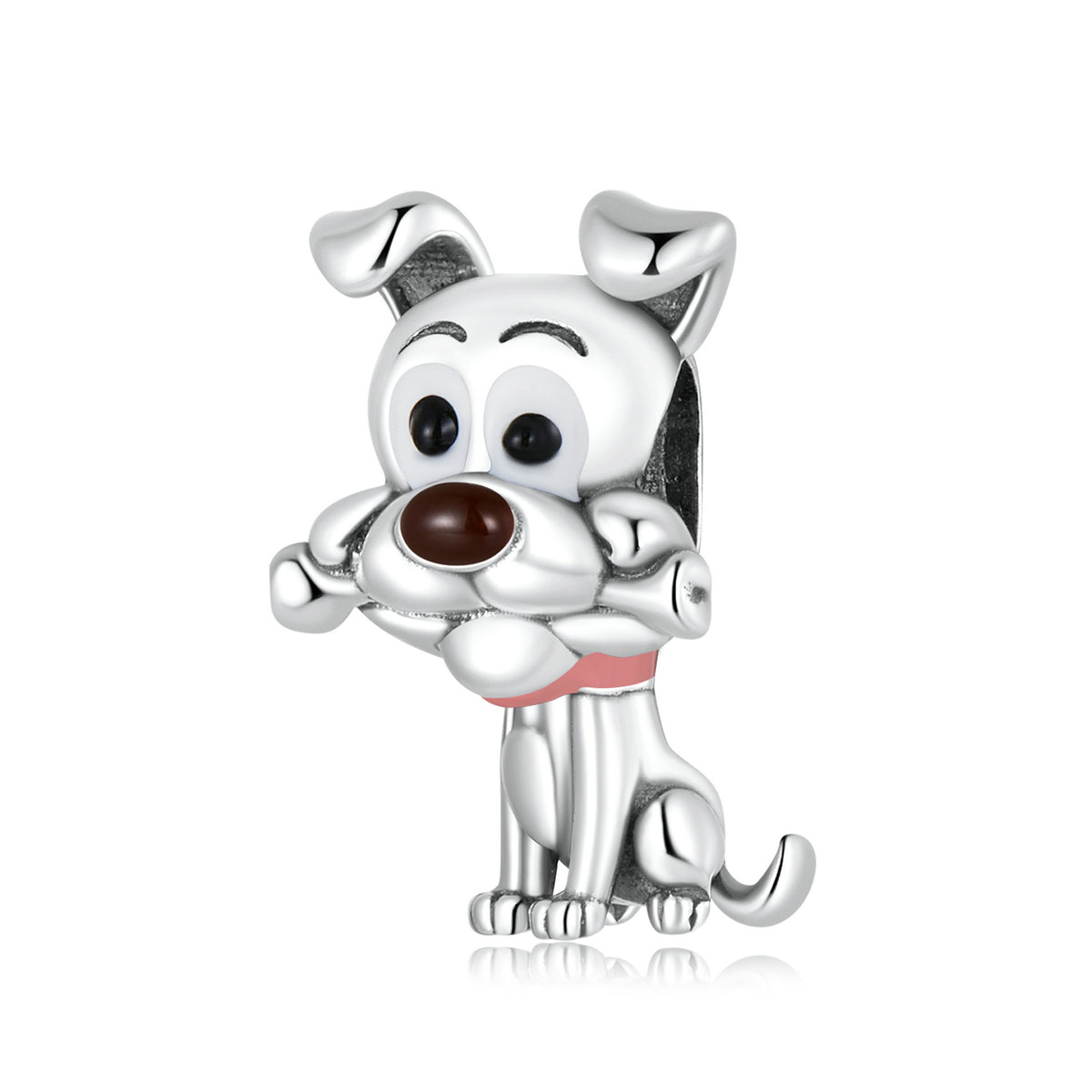 Dog With Bone in Mouth Charm