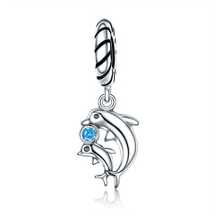 Dolphin & Baby Dangle Charm