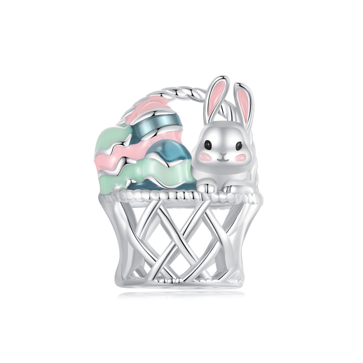 Pastel Easter Basket With Bunny Charm