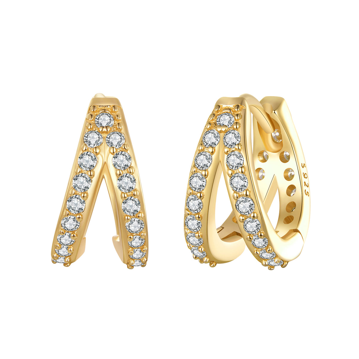 Glam Gold Double Hoop Earrings