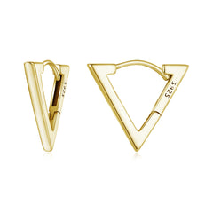 Gold Triangle Hoop Earrings