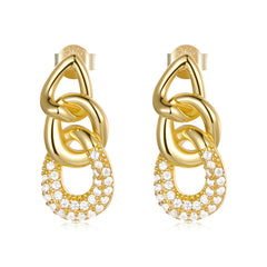 Gold Triple Drop Earrings