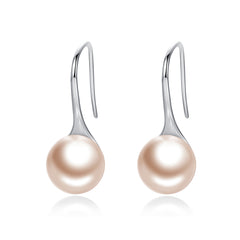 Golden Long Pearl Drop Earrings