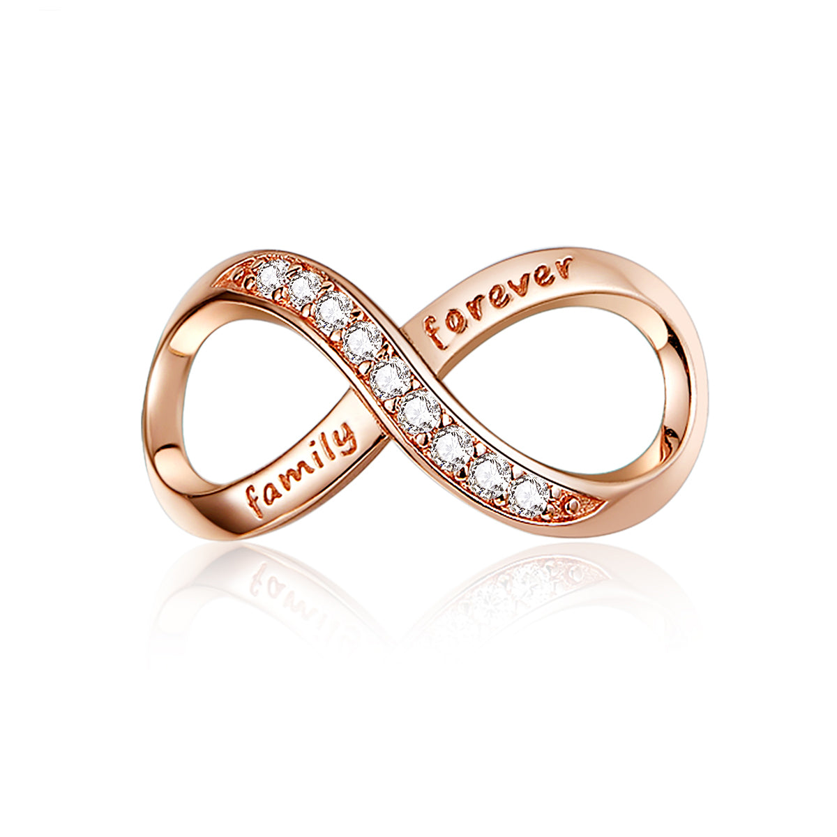 infinity family rose gold charm