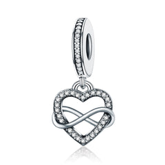 infinity heart pendant charm