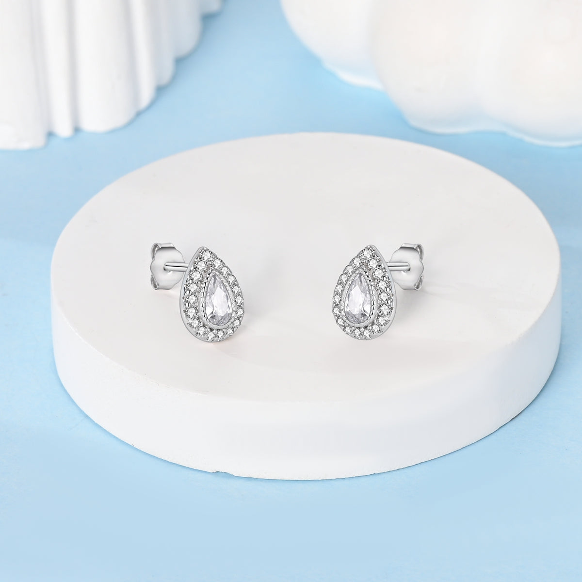 Tear Drop CZ Studs