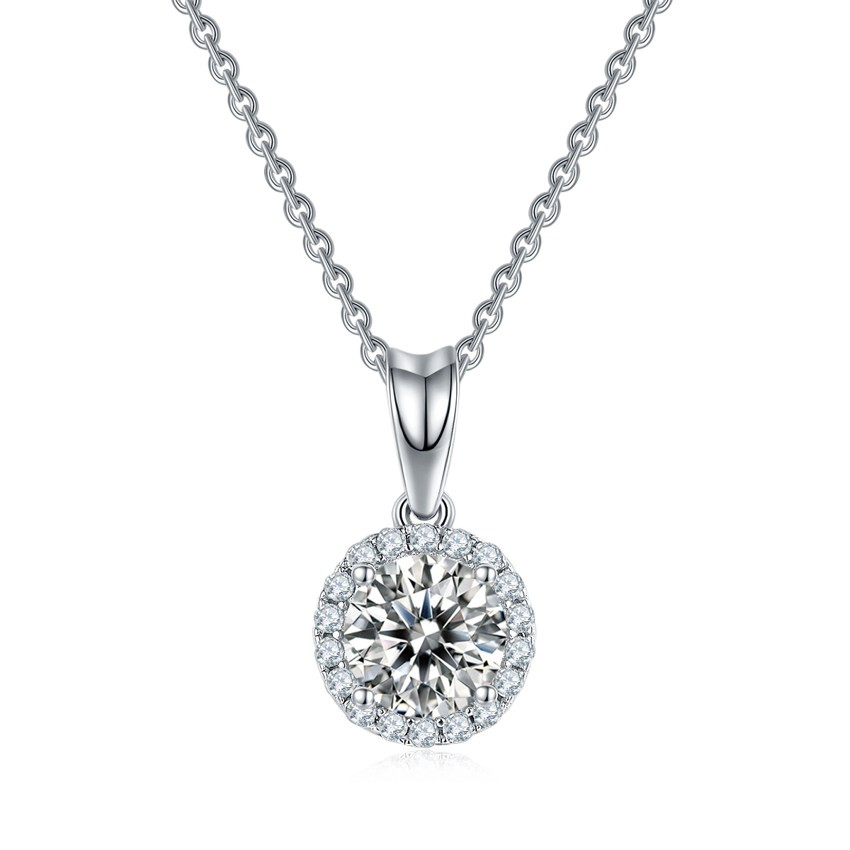 Round Moissanite Pendant Necklace