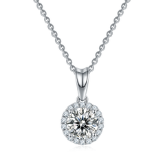 Round Moissanite Pendant Necklace