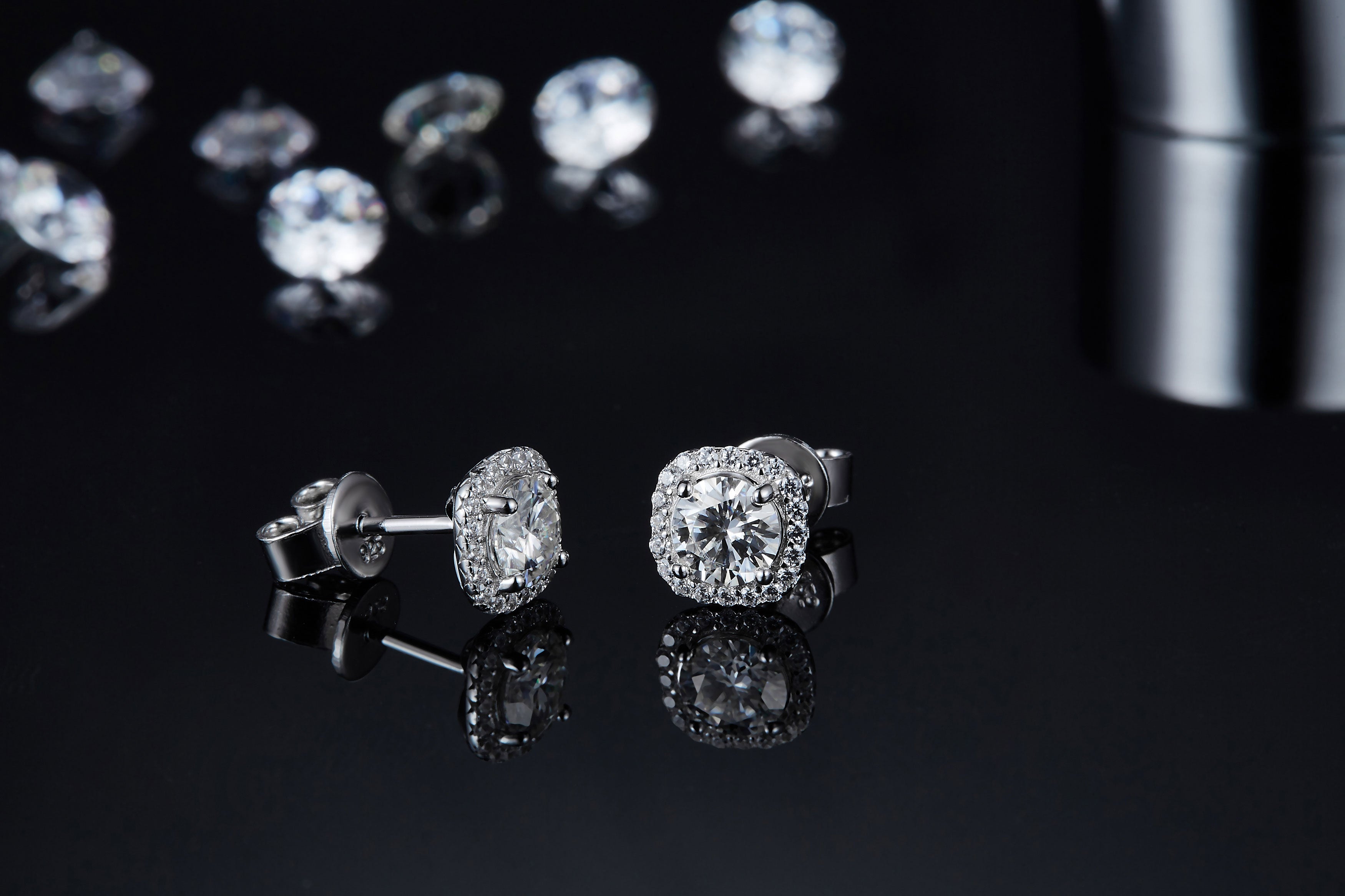 Diamond Moissanite Stud Earrings