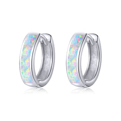 Opal Hoop Earrings