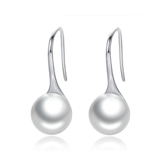 White Long Pearl Drop Earrings