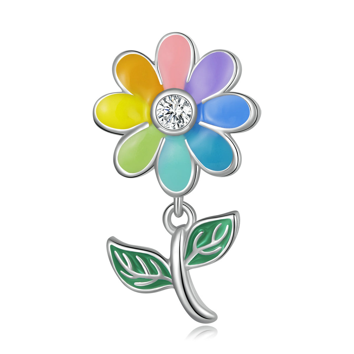 Rainbow Daisy Charm