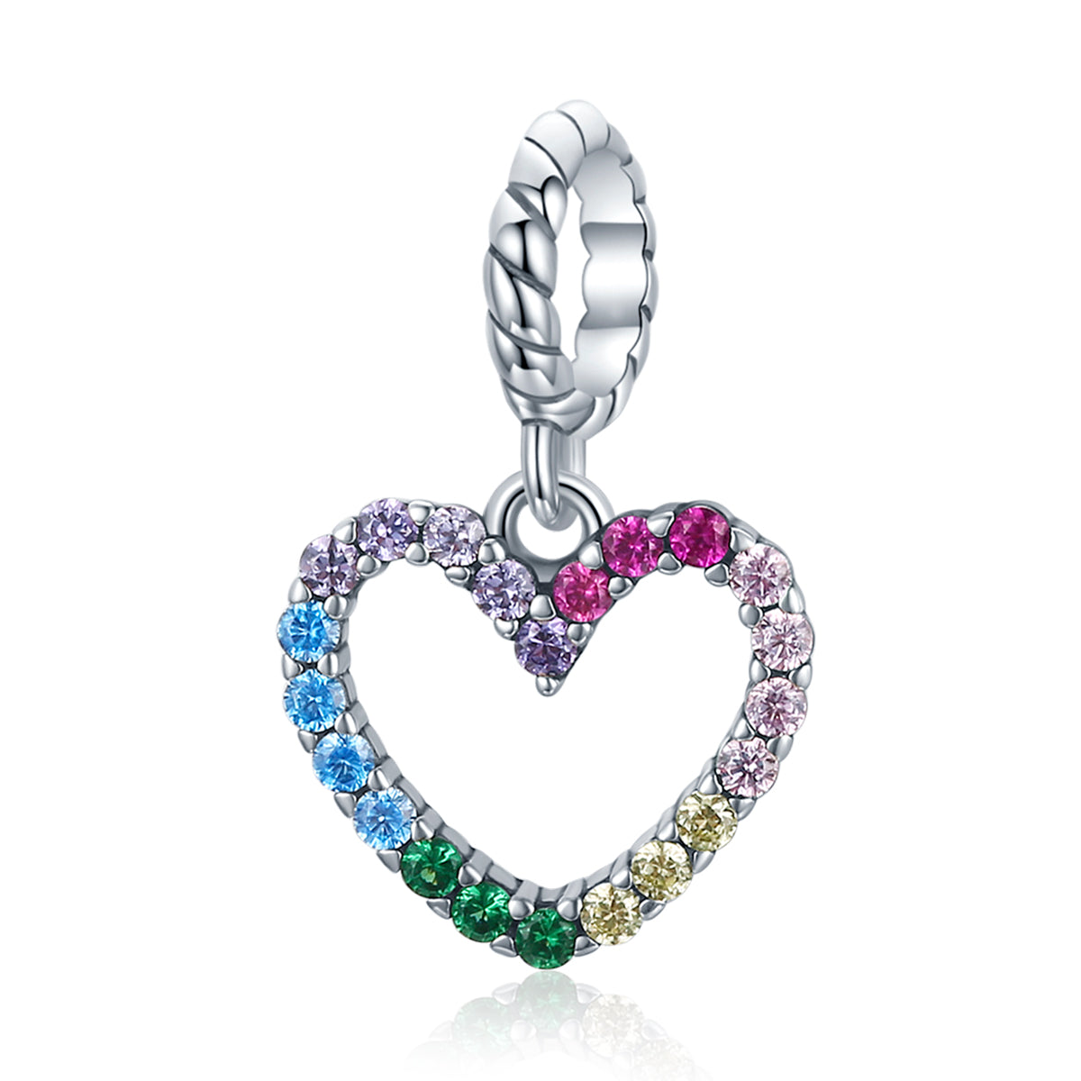 Rainbow Heart Dangle Charm