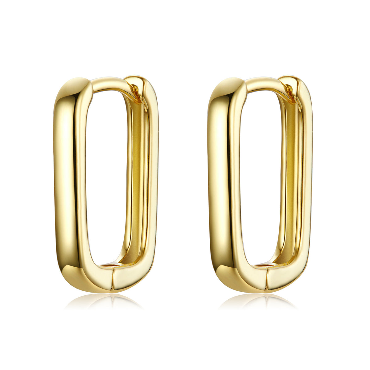 Squared Gold Hoop Earrings