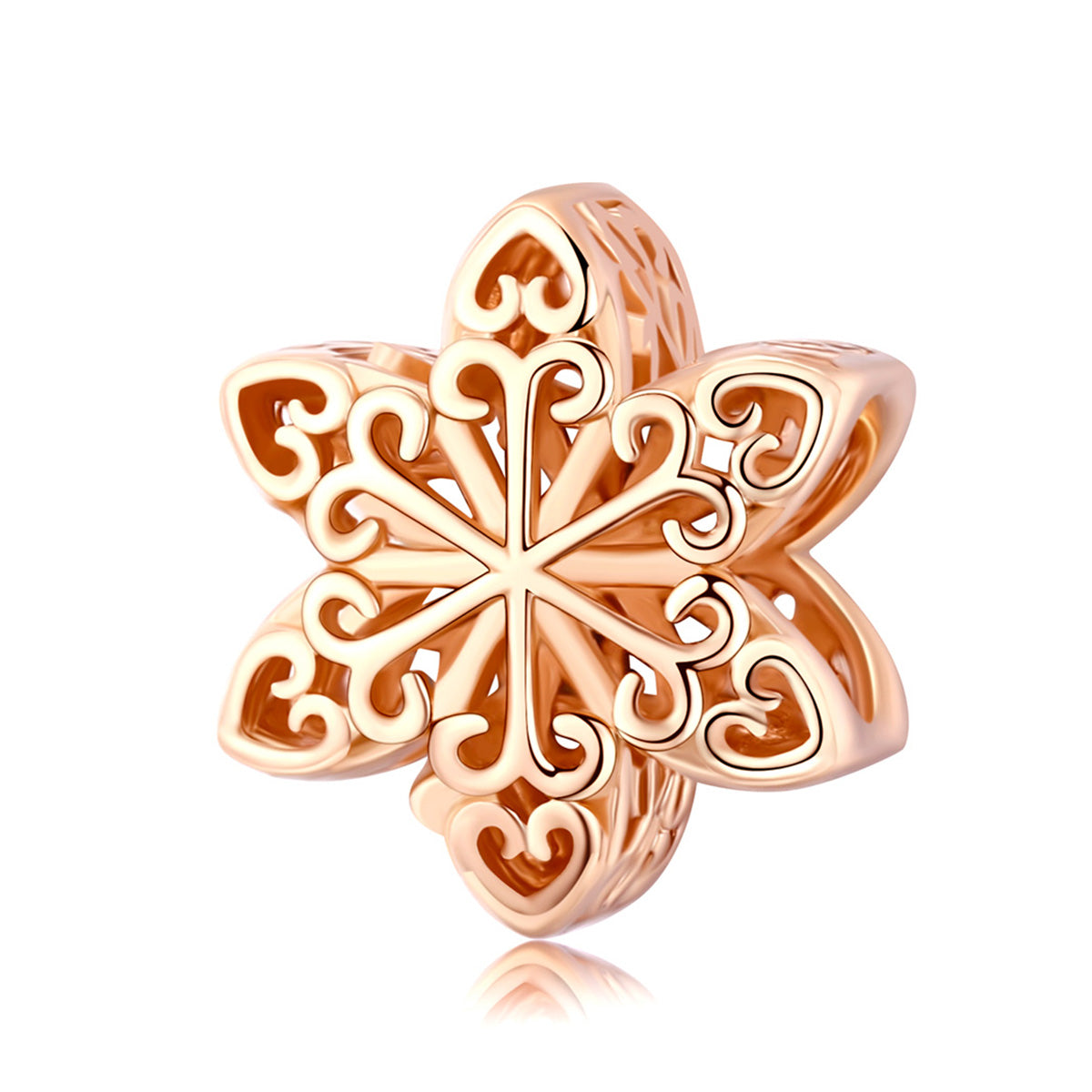rose gold snowflake pandora charm NZ | Lullaboo
