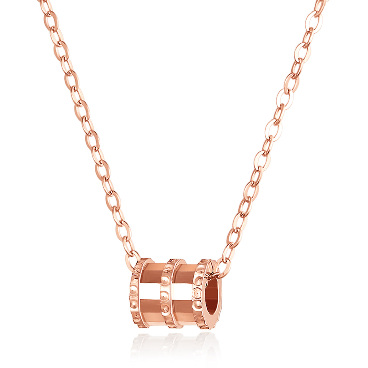 Rose Gold Barrel Pendant Necklace