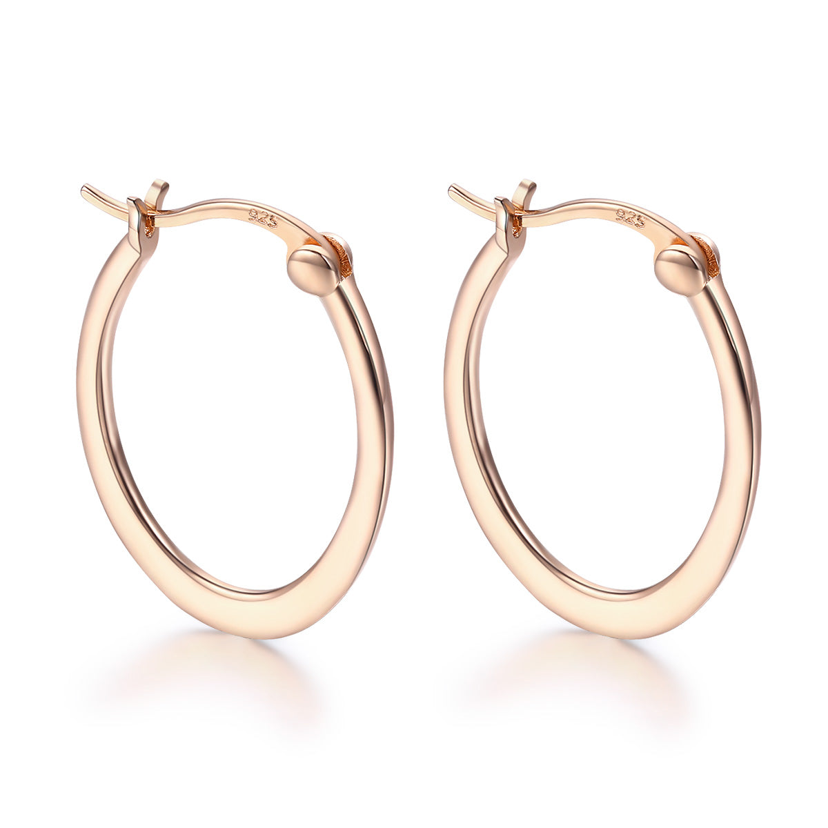 Simple Rose Gold Hoop Earrings