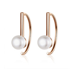 Rose Gold Pearl Drop Earrings