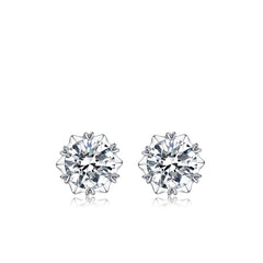 Snowflake Moissanite Stud Earrings