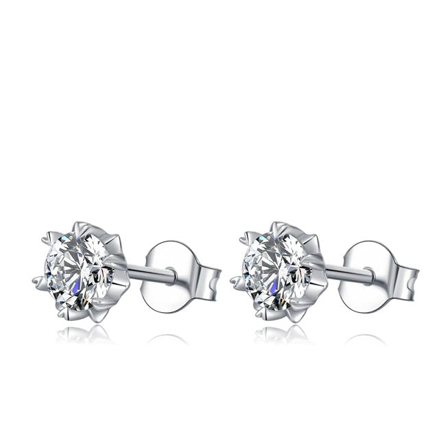 Snowflake Moissanite Stud Earrings