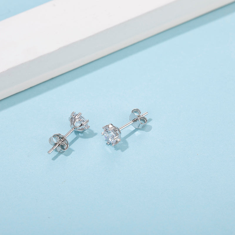 Snowflake Moissanite Stud Earrings