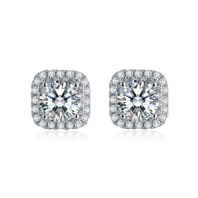 Cushion Moissanite Stud Earrings