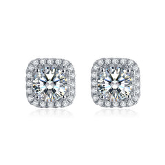 Cushion Moissanite Stud Earrings