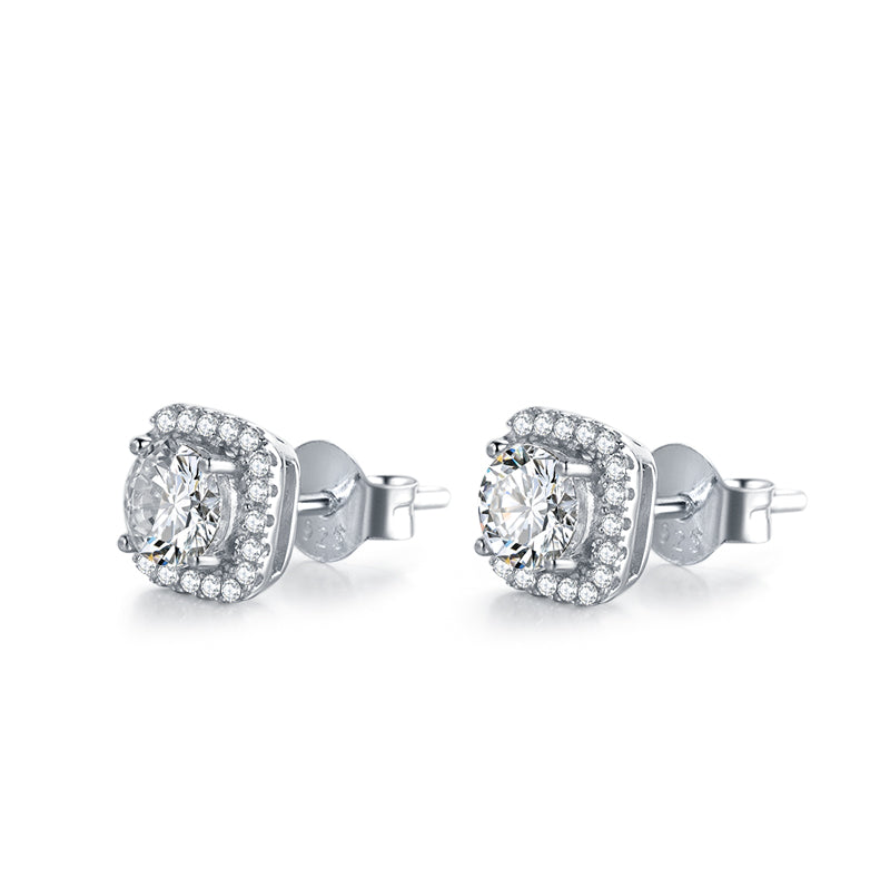 Cushion Moissanite Stud Earrings