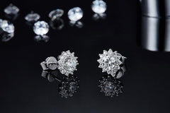 Sunflower Moissanite Stud Earrings