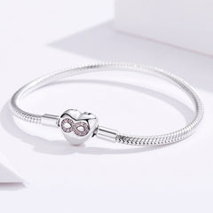 Heart Infinity Snake Chain Bracelet