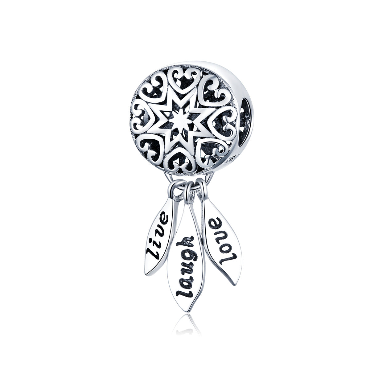 live laugh love dreamcatcher charm