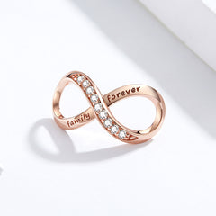 Infinity Family Rose Gold Charm