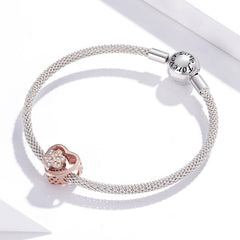 Rose Gold Paw Heart Charm