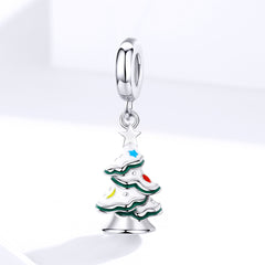 White Christmas Tree Dangle Charm