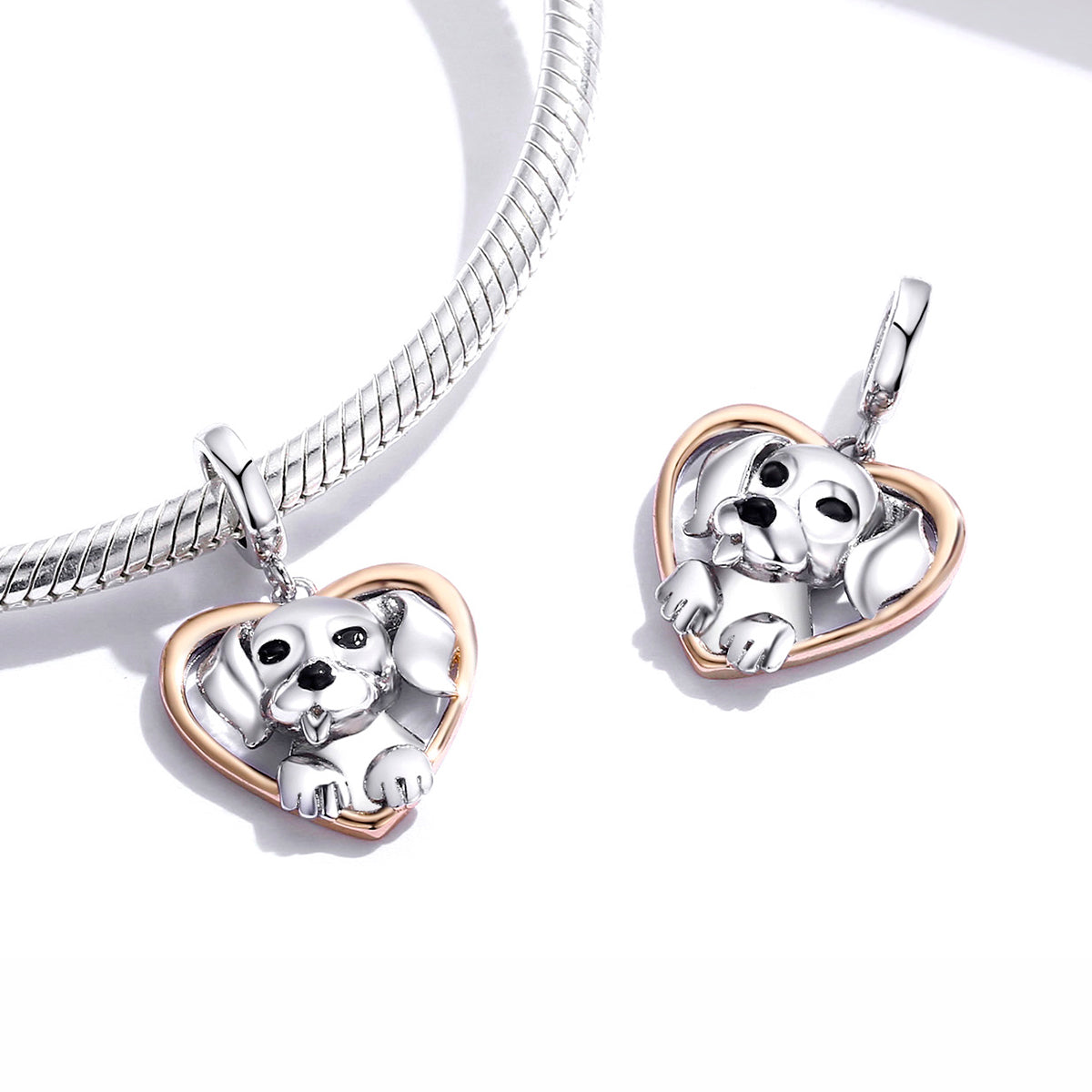 Dog Heart Dangle Charm