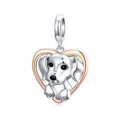 Dog Heart Dangle Charm