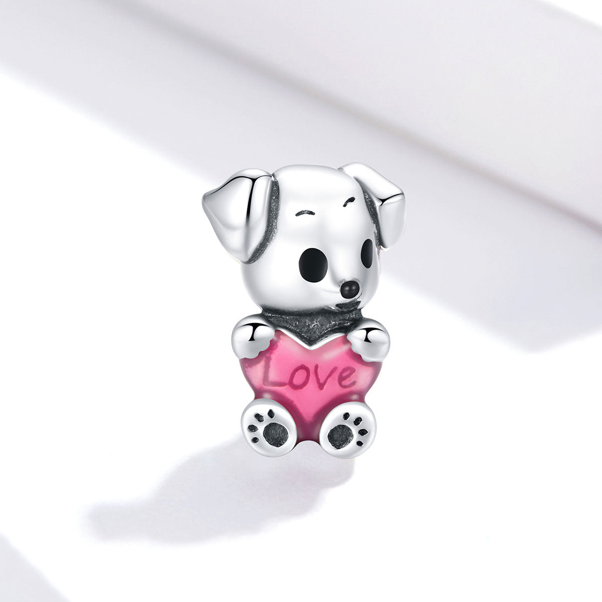 Cute Puppy Love Heart Charm