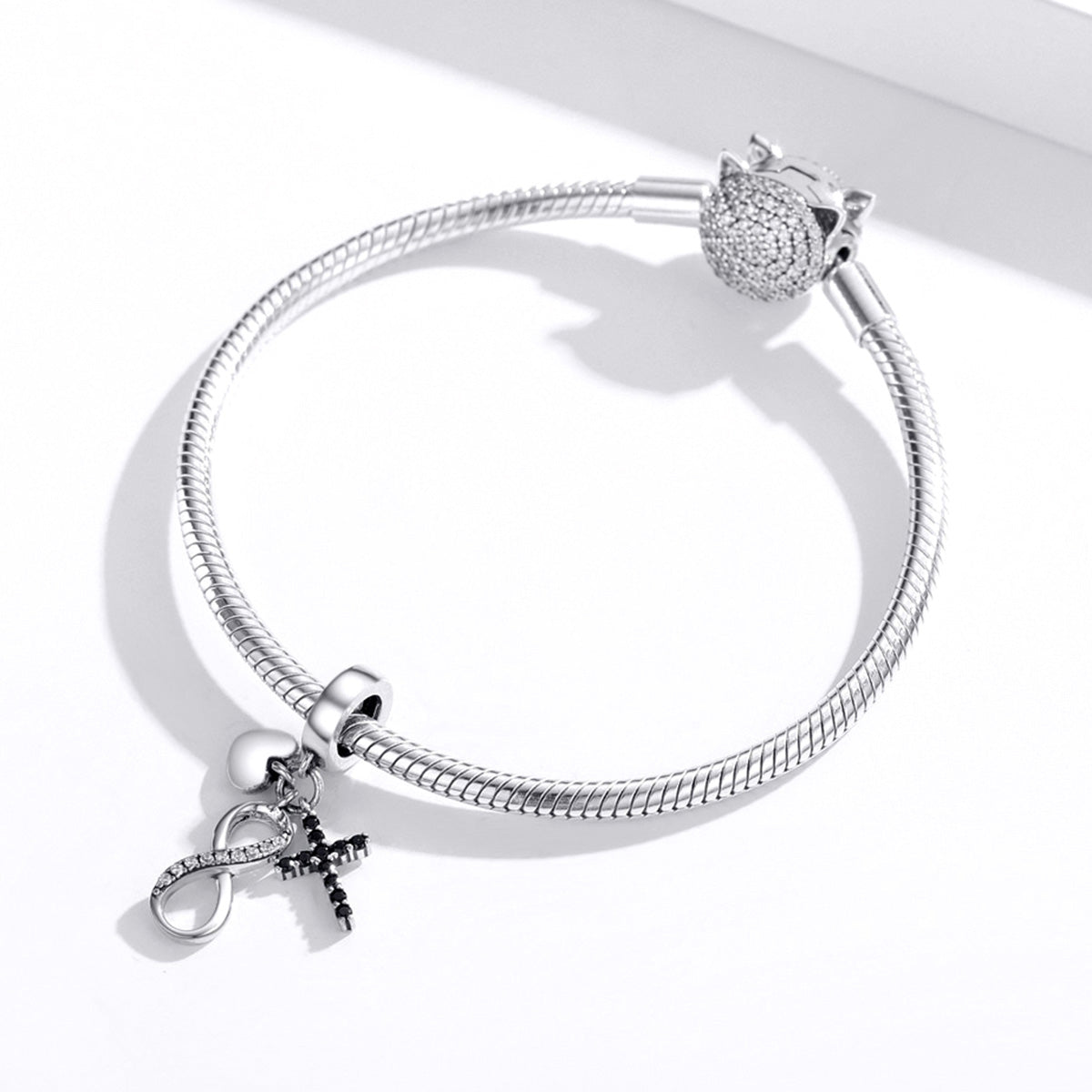 Infinity Cross & Heart Dangle Charm