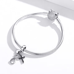 Infinity Cross & Heart Dangle Charm