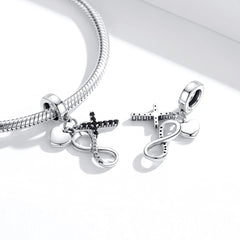 Infinity Cross & Heart Dangle Charm