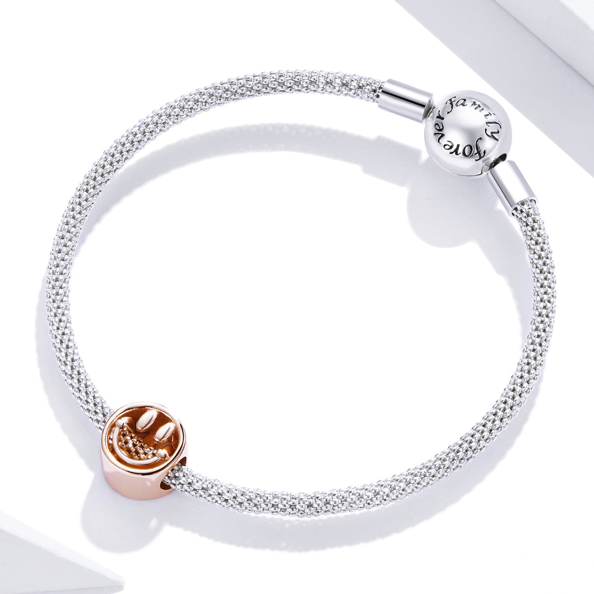 Rose Gold Smiley Face Charm