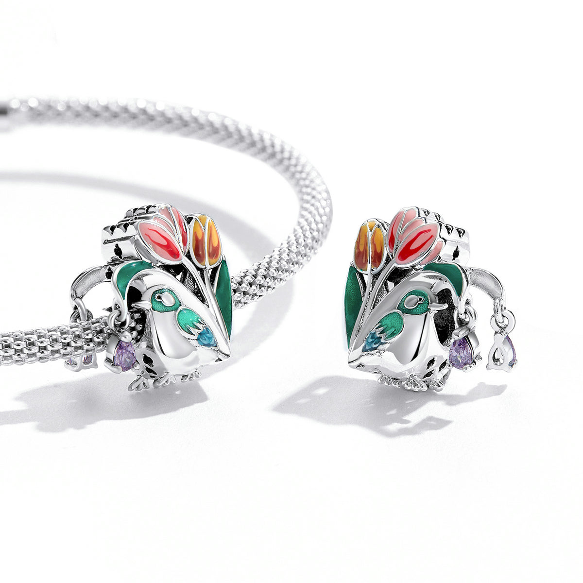 Birds & Flowers Charm