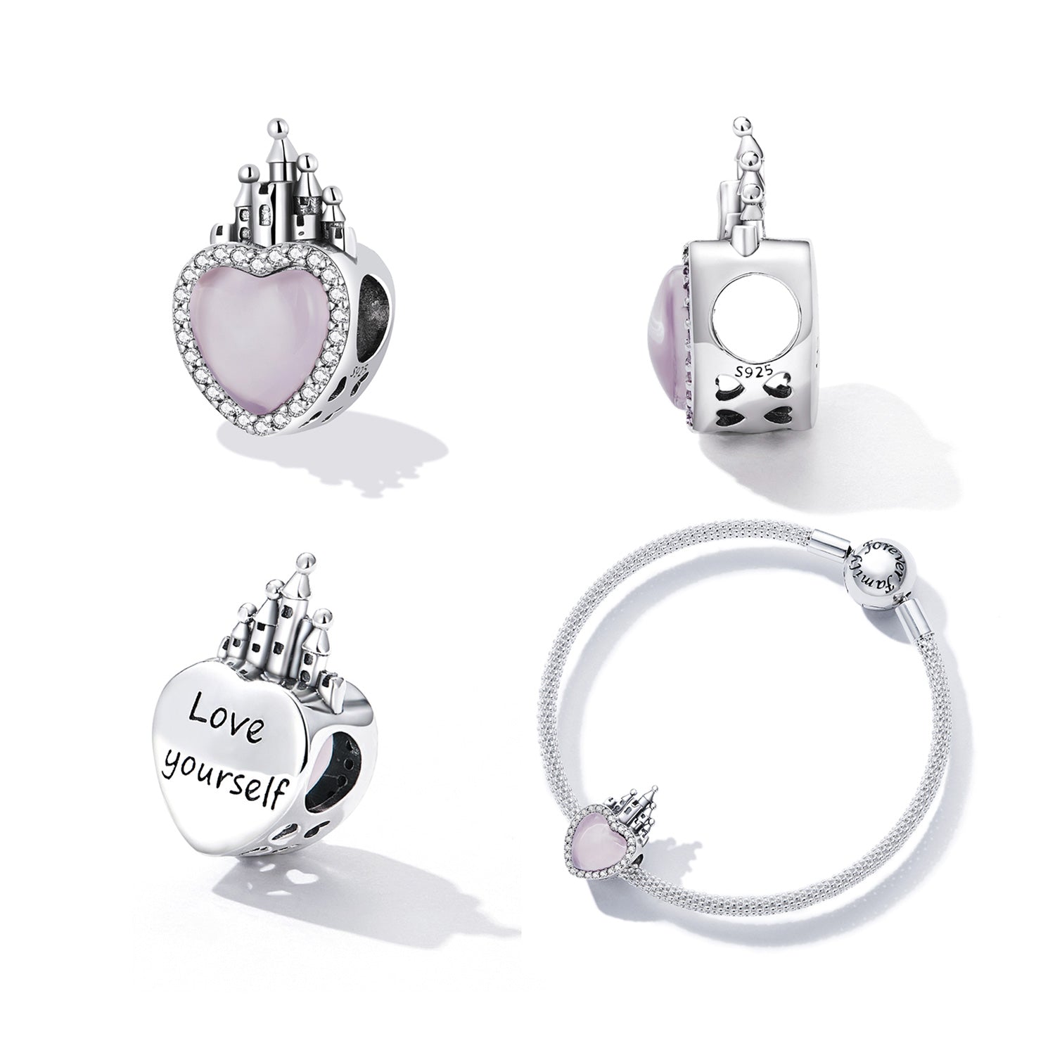 Princess Castle Heart Charm