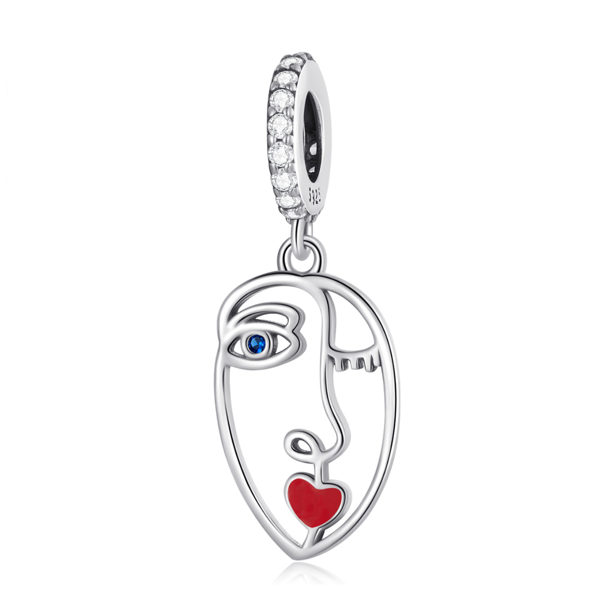 Face Line Drawing Dangle Charm