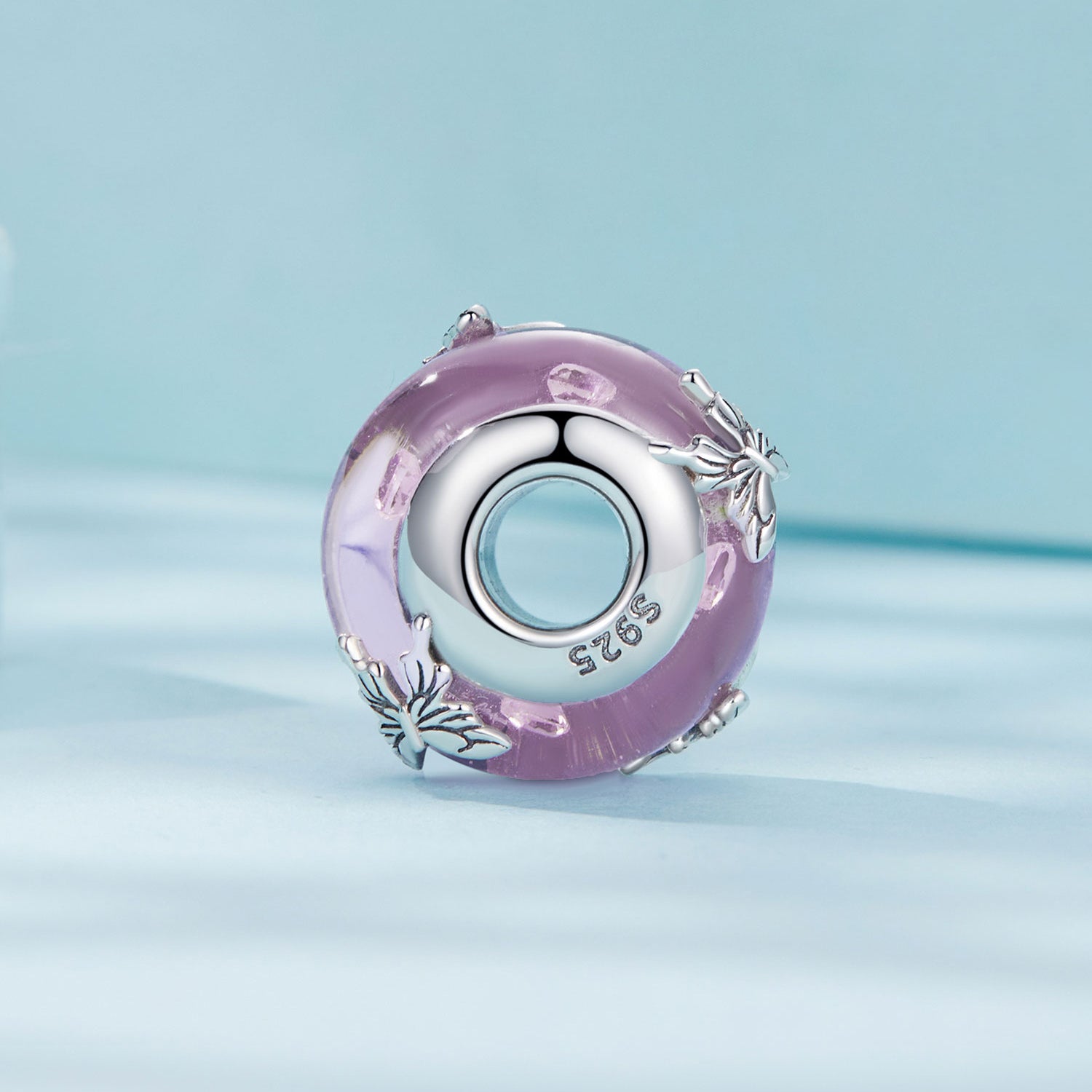 Pink Butterfly Glass Bead