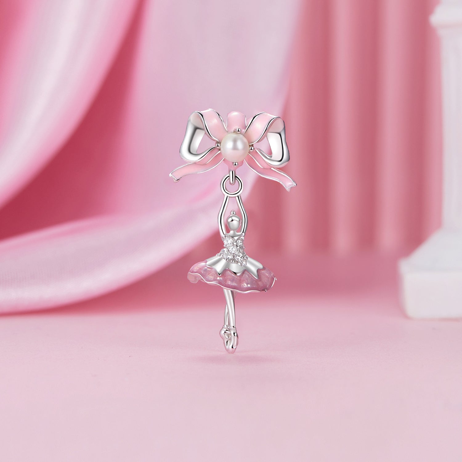 Pink Ballerina Dangle Charm